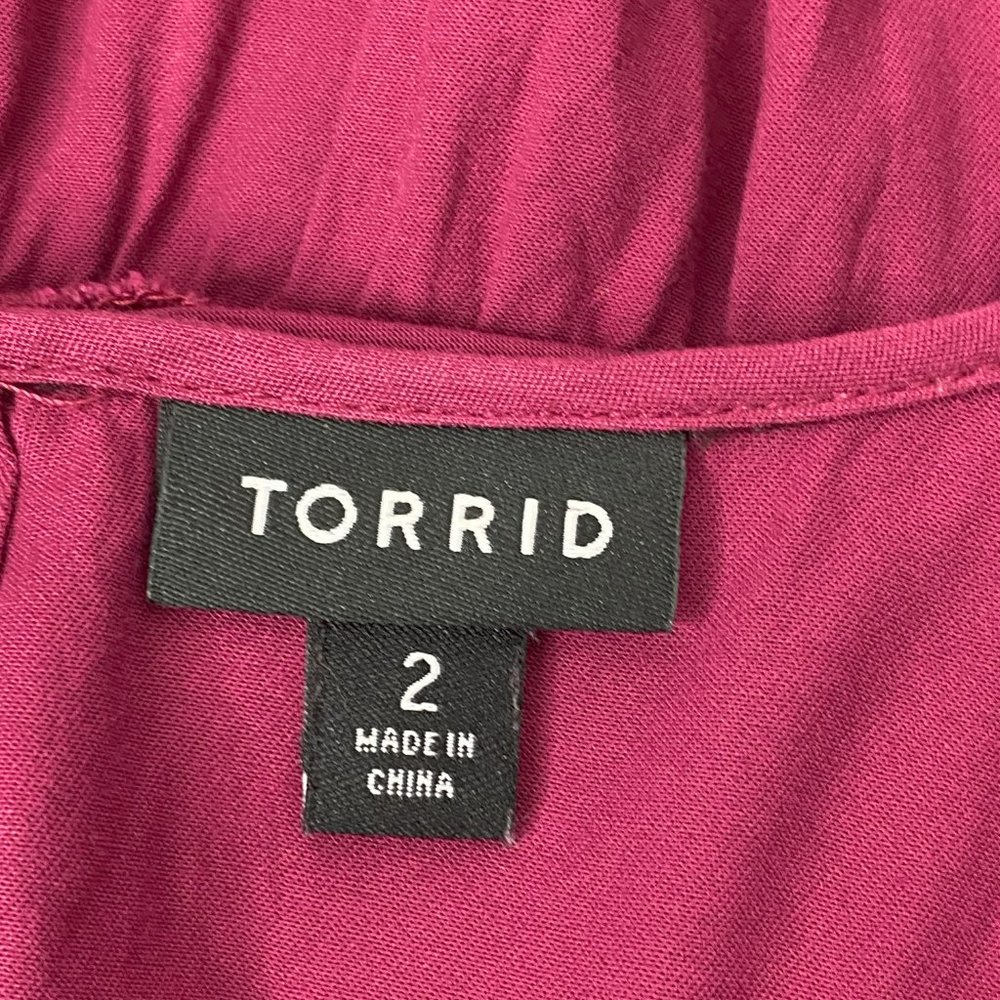 Torrid Fuchsia Keyhole Ruffle Dress - Picture 8 of 8